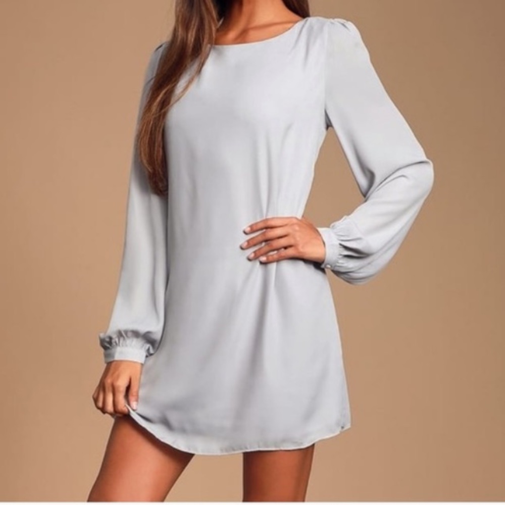 Lulus light grey shift dress, size medium